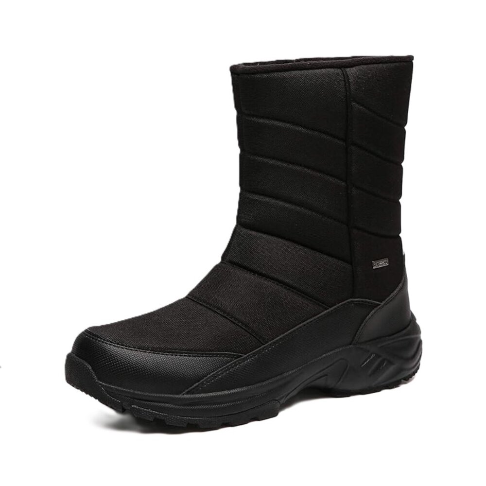 Men's Waterproof Black Winter Rain & Snow Boots